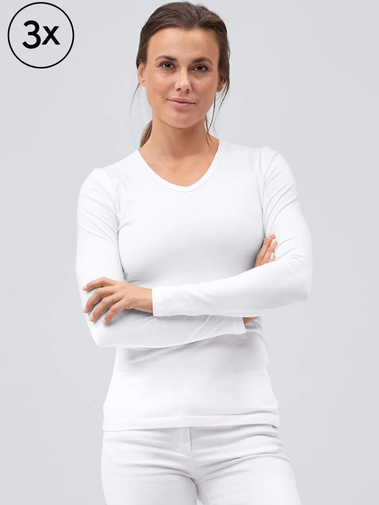 Damen Langarmshirt OSLO 3er-Pack