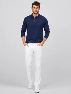 Langarmshirt ALGIER mit Kragen, Single Jersey