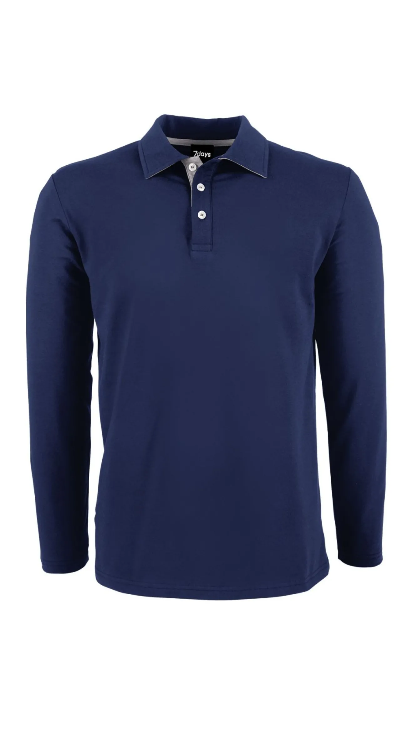 Langarmshirt ALGIER mit Kragen, Single Jersey