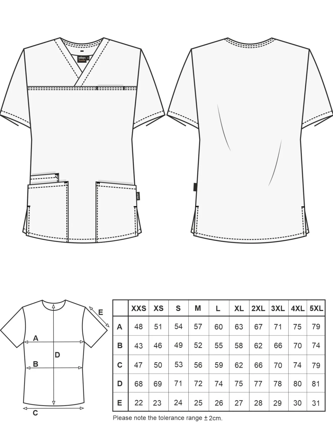 Unisex-Kasack PALMA, 100% Baumwolle