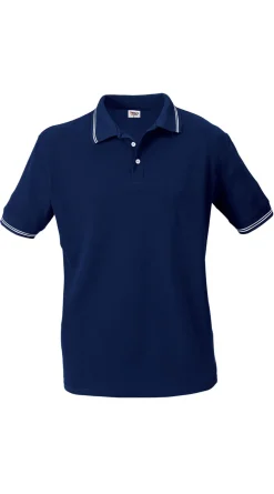 Unisex-Poloshirt, Piqué - mit Streifen im Kragen